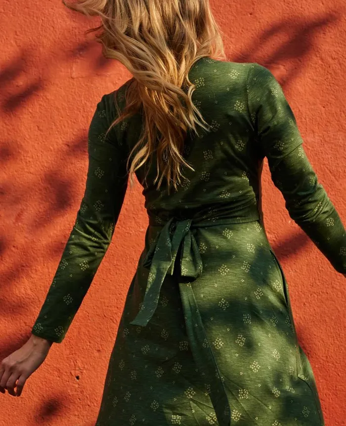 Women039s Cue Wrap Long Sleeve Dress Pasture Geo Print ToadandCo Dresses