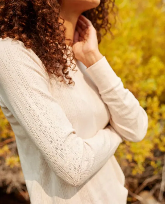 Women039s Foothill Pointelle Long Sleeve Crew Salt ToadandCo Loungewear and Sleep