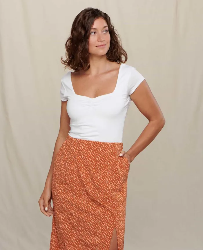 Women039s Gemma Short Sleeve Bodysuit White ToadandCo Tops and TShirts