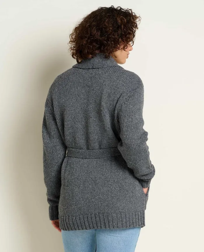 Women039s Ginn Cable Cardigan Black Heather ToadandCo Sweaters