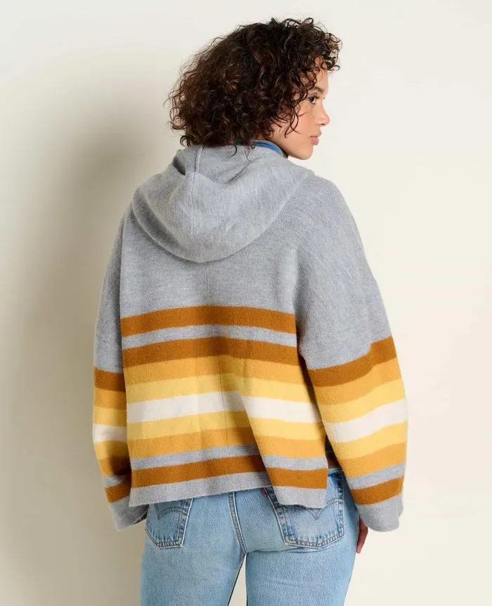 Women039s Heartfelt Poncho Acorn Stripe ToadandCo Sweaters