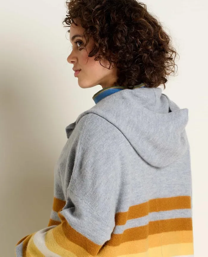 Women039s Heartfelt Poncho Acorn Stripe ToadandCo Sweaters