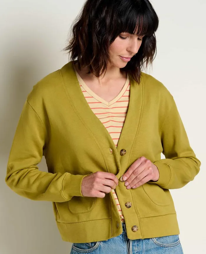 Women039s Hemp Daybreaker Cardigan Green Moss ToadandCo Tops and TShirts