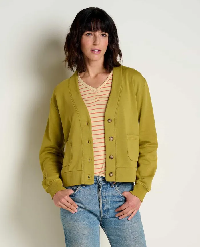 Women039s Hemp Daybreaker Cardigan Green Moss ToadandCo Tops and TShirts