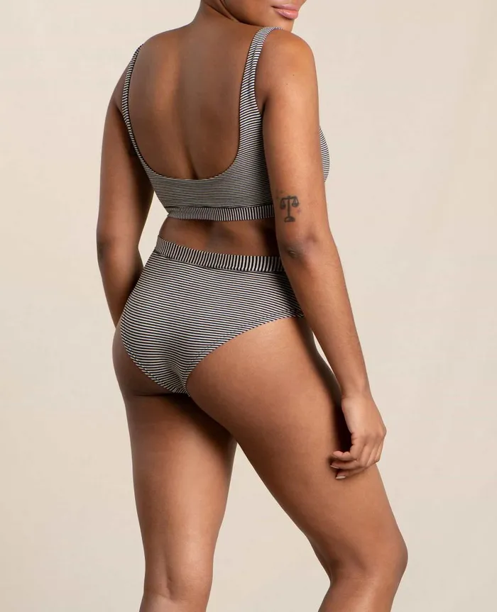 Women039s High Rise Bikini Black Stripe ToadandCo Underwear and Accessories