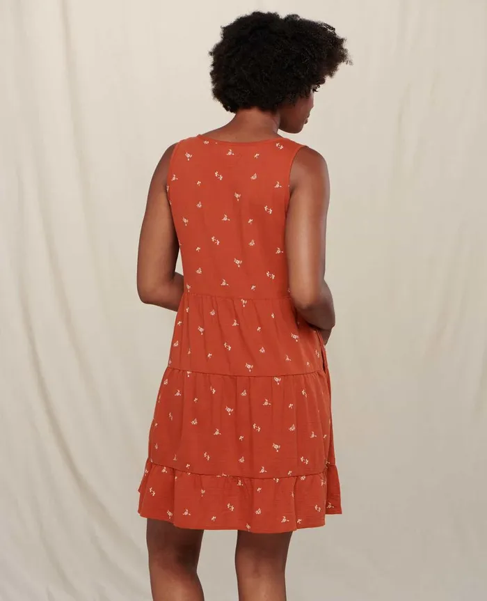Women039s Manzana Tiered Sleeveless Dress Rust Ditsy Print ToadandCo Dresses Women039s Manzana Tiered Sleeveless Dress Rust Ditsy Print ToadandCo Dresses