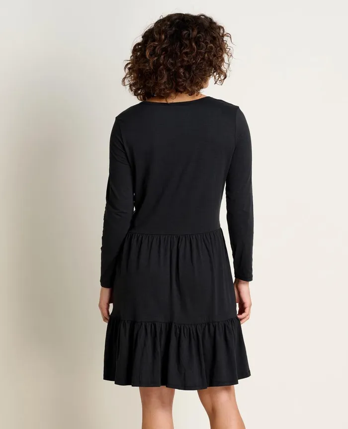 Women039s Marley Tiered Long Sleeve Dress Black ToadandCo Dresses
