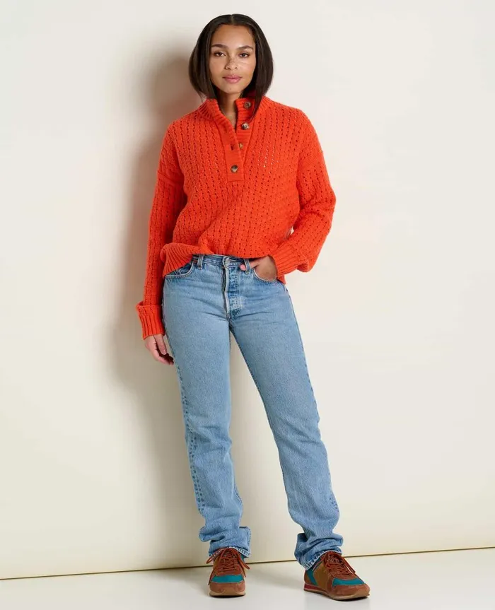 Women039s Moss Point Henley Sweater Grenadine ToadandCo Sweaters