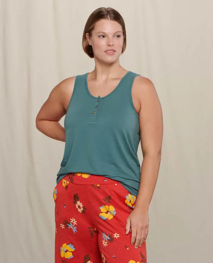 Women039s Piru Henley Tank Silver Pine ToadandCo Loungewear and Sleep