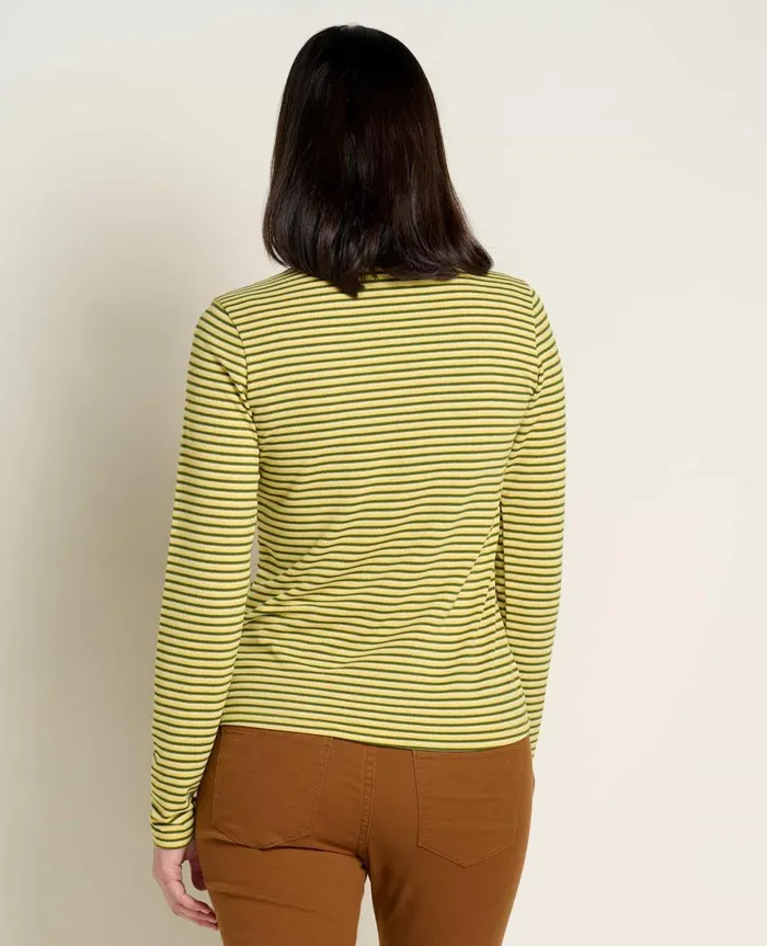 Women039s Piru Mockneck Long Sleeve Tee Pike Trio Stripe ToadandCo Tops and TShirts