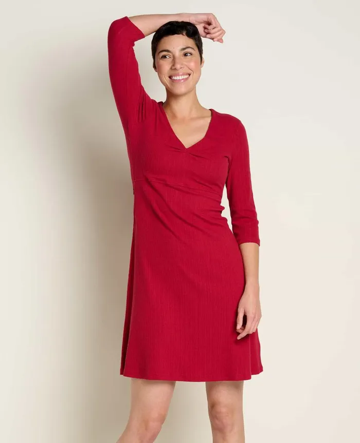 Women039s Rosalinda Cable Rib Dress Berry ToadandCo Dresses