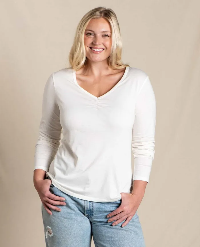 Women039s Rose Long Sleeve Tee Egret ToadandCo Tops and TShirts