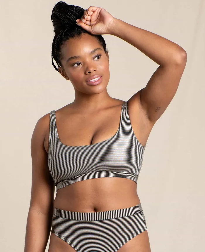 Women039s Scoop Bralette Black Stripe ToadandCo Loungewear and Sleep