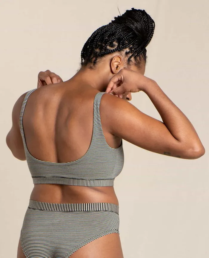 Women039s Scoop Bralette Black Stripe ToadandCo Loungewear and Sleep