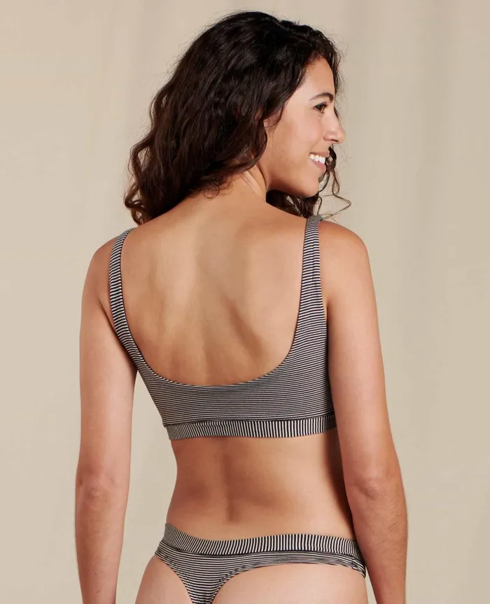 Women039s Scoop Bralette Black Stripe ToadandCo Loungewear and Sleep