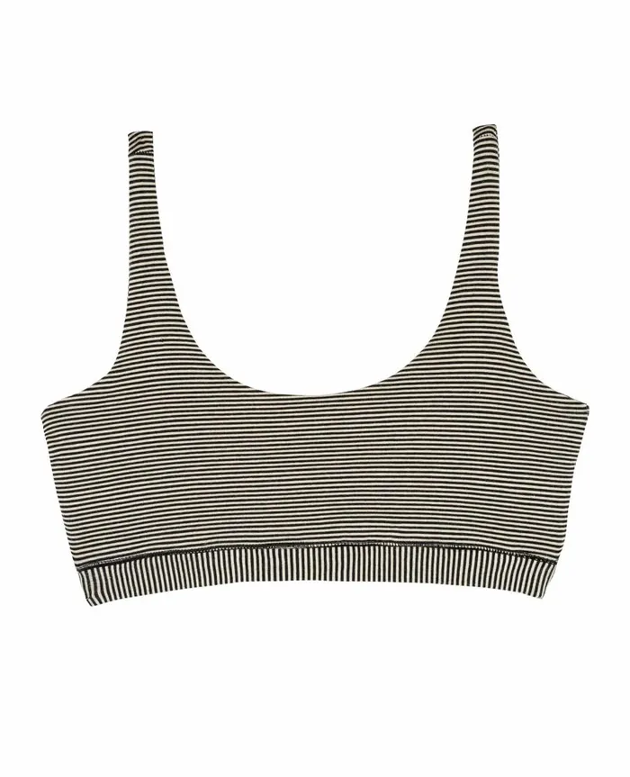 Women039s Scoop Bralette Black Stripe ToadandCo Loungewear and Sleep