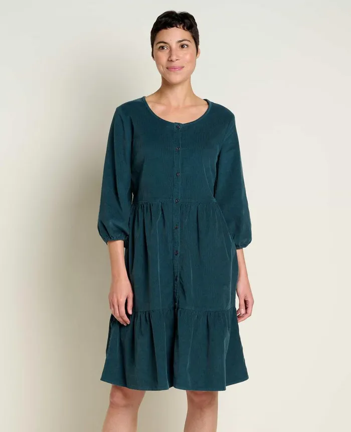 Women039s Scouter Cord Tiered Dress Midnight ToadandCo Dresses