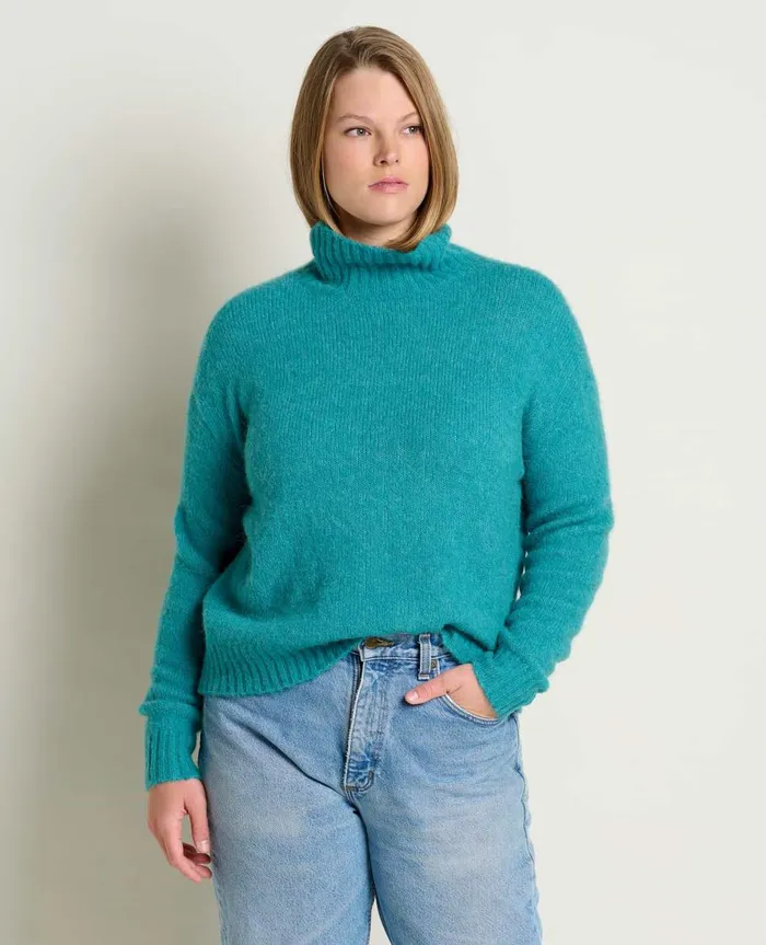 Women039s Toddy TNeck Sweater Cyan ToadandCo Sweaters