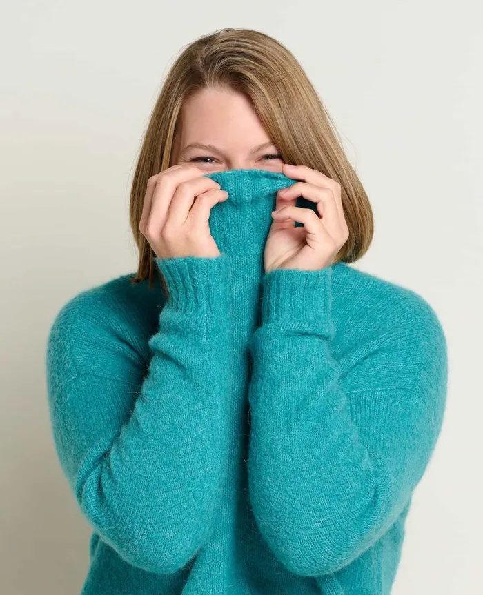 Women039s Toddy TNeck Sweater Cyan ToadandCo Sweaters