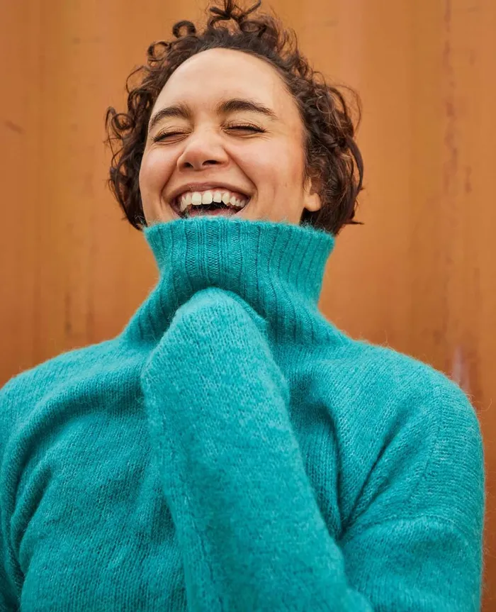 Women039s Toddy TNeck Sweater Cyan ToadandCo Sweaters