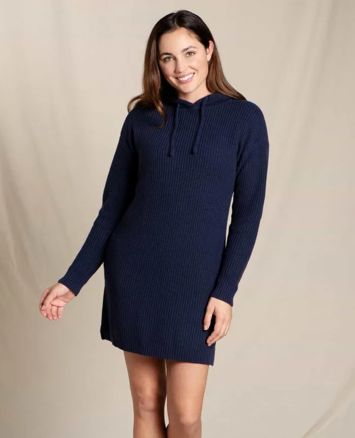 Women039s Whidbey Hooded Sweater Dress True Navy ToadandCo Dresses