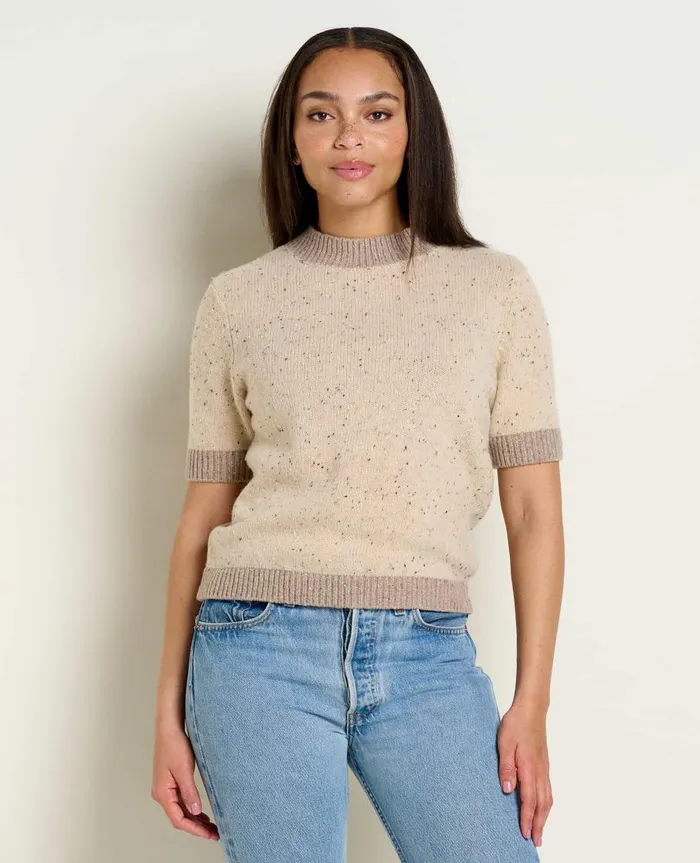 Women039s Wilde Short Sleeve Sweater Almond ToadandCo Sweaters