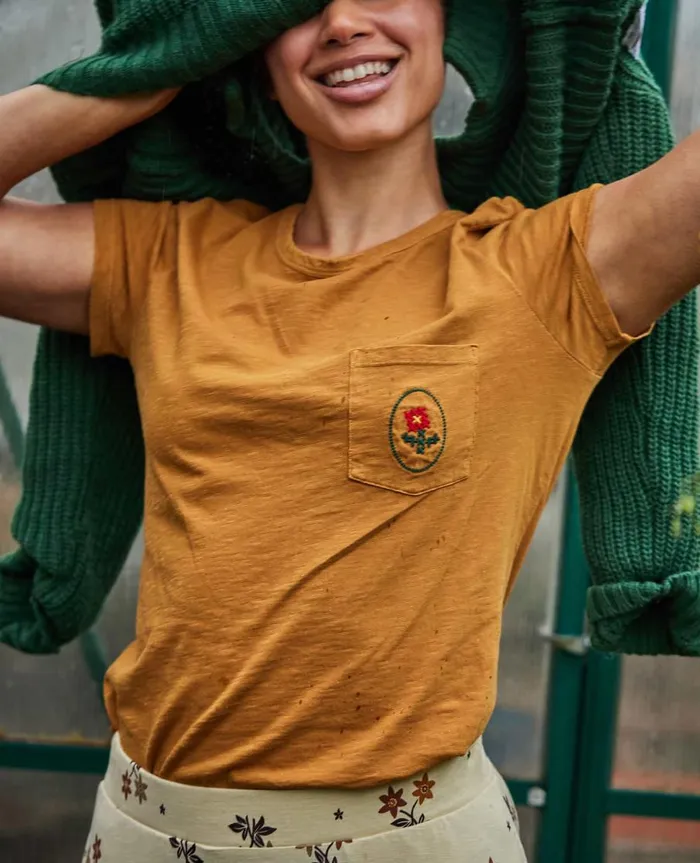 Women039s Women039s Primo Crew Embroidered Pocket Cross Stitch ToadandCo Tops and TShirts