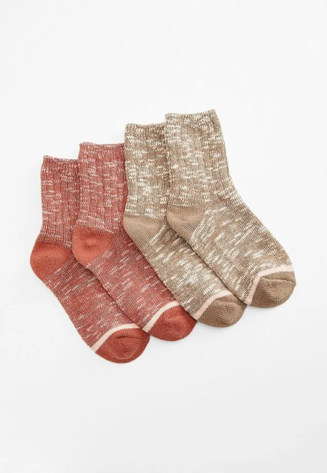 Women 2 Pack Marled Short Crew Socks Maurices Socks