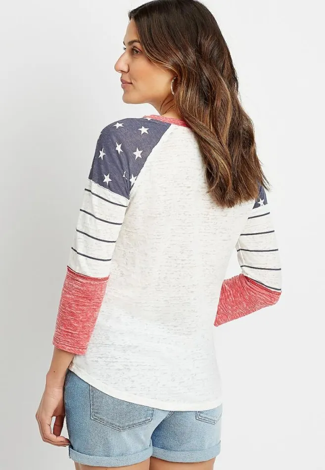 Women 247 Americana Baseball Tee Maurices Tops