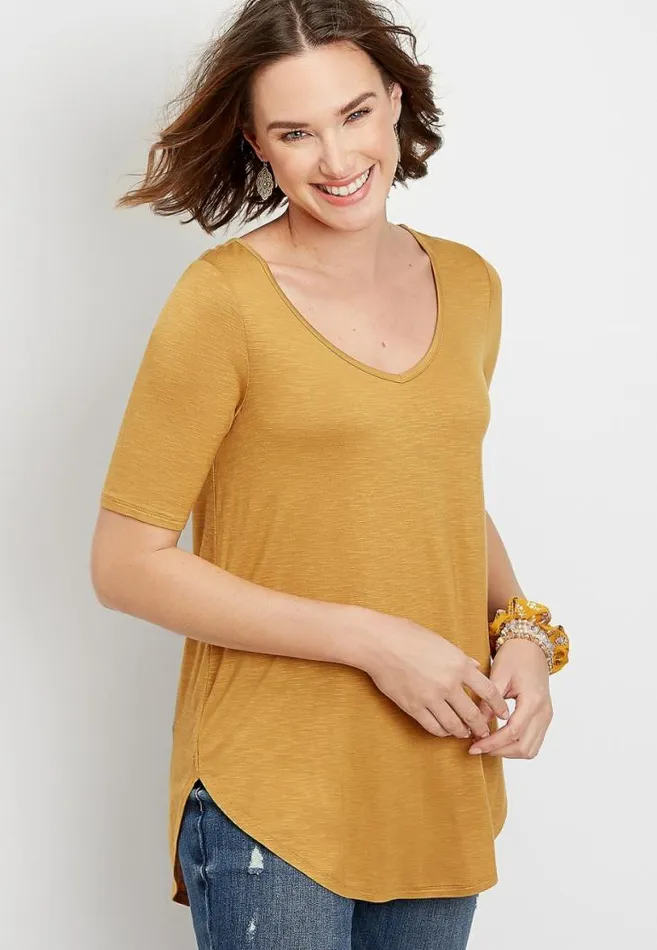 Women 247 Flawless Solid Tunic Tee Maurices Tops