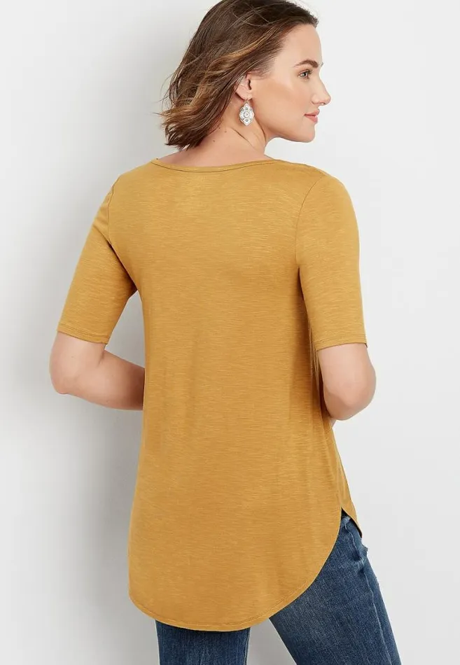 Women 247 Flawless Solid Tunic Tee Maurices Tops