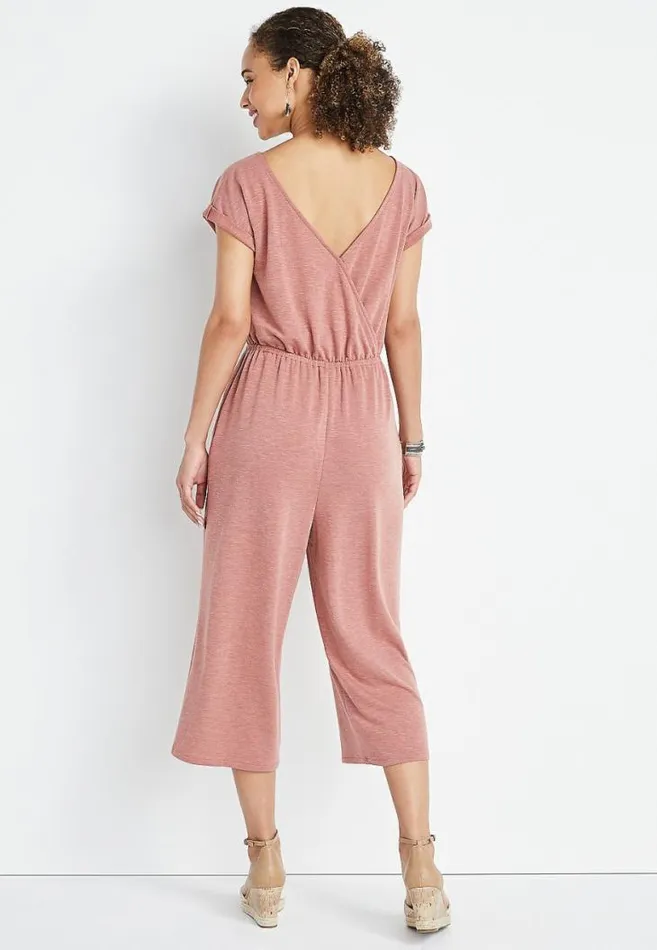 Women 247 Pink French Terry Reversable Jumpsuit Maurices Dresses and Jumpsuits