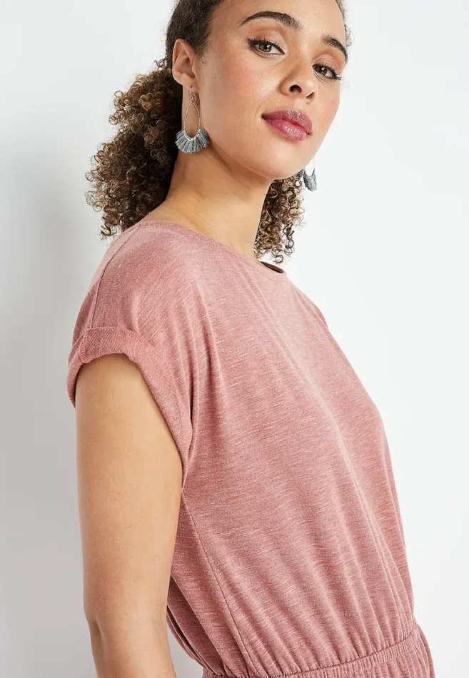 Women 247 Pink French Terry Reversable Jumpsuit Maurices Dresses and Jumpsuits