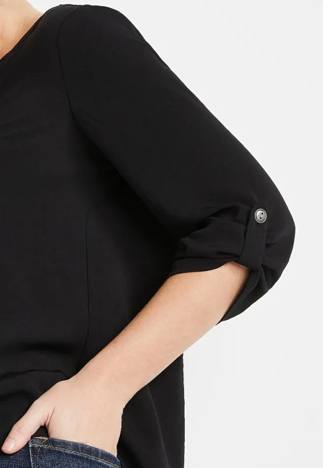 Women 34 Sleeve Popover Blouse Maurices Tops