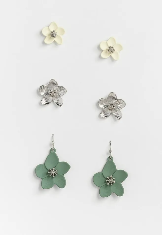Women 3 Piece Flower Earring Set Maurices Jewelry
