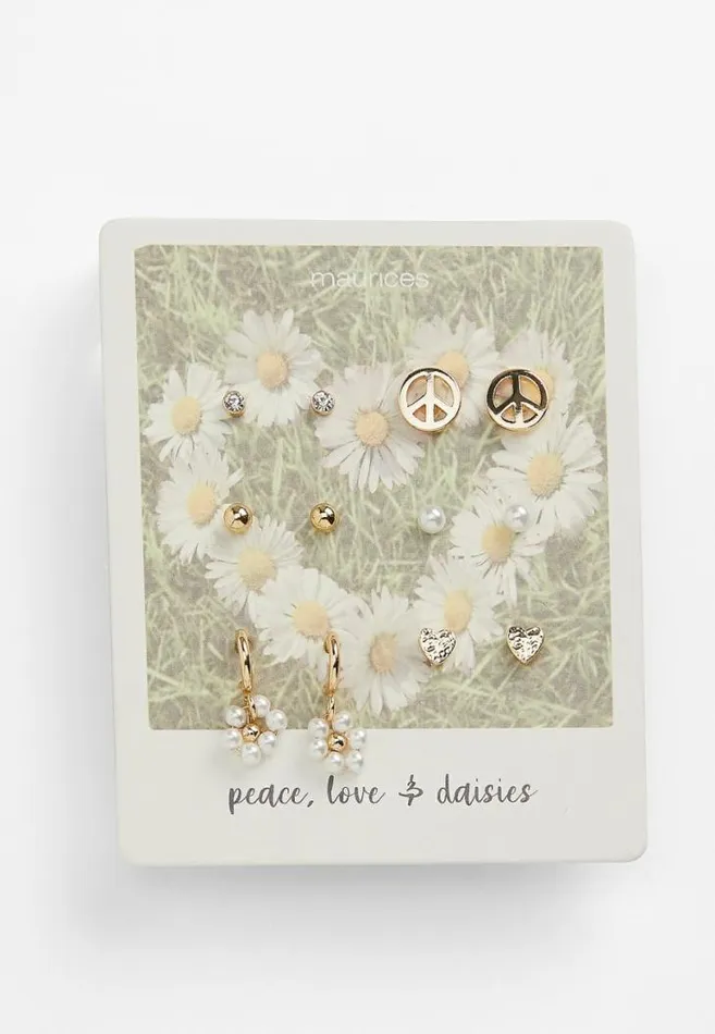 Women 6 Pack Peace Sign Earring Set Maurices Jewelry