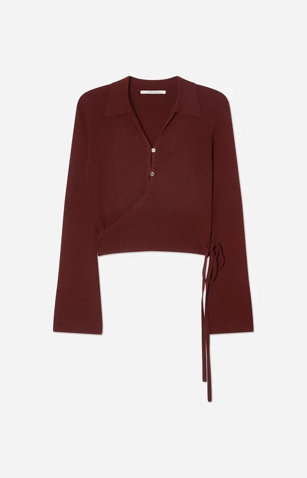 Women A Day039s March Knitwear Lemarr Merino Wrap Top