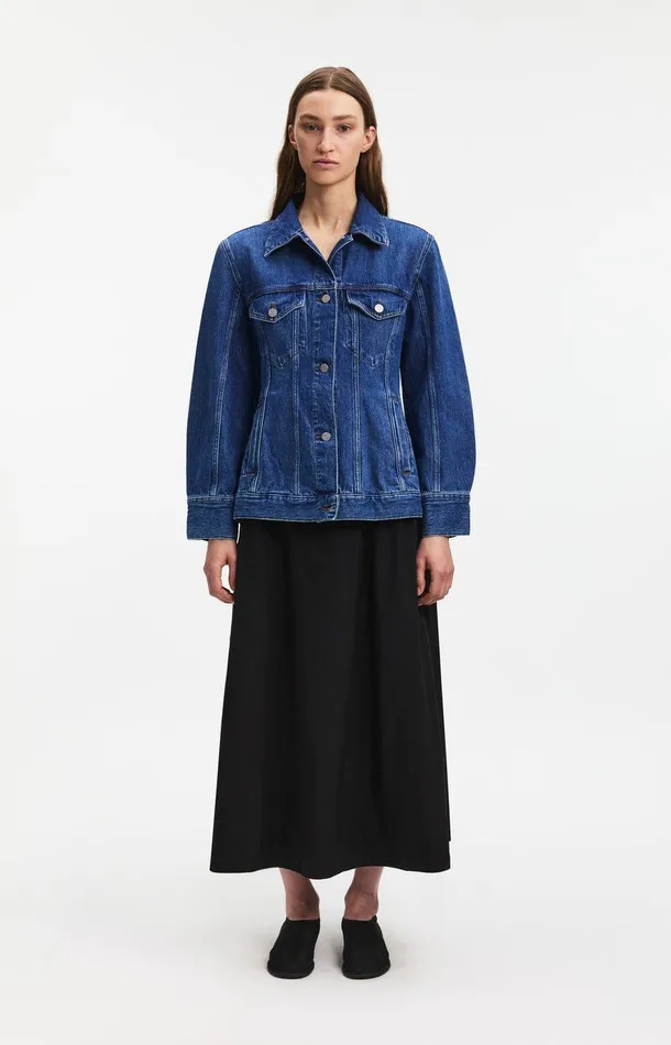 Women A Day039s March Outerwear Luca Waisted Denim Jacket