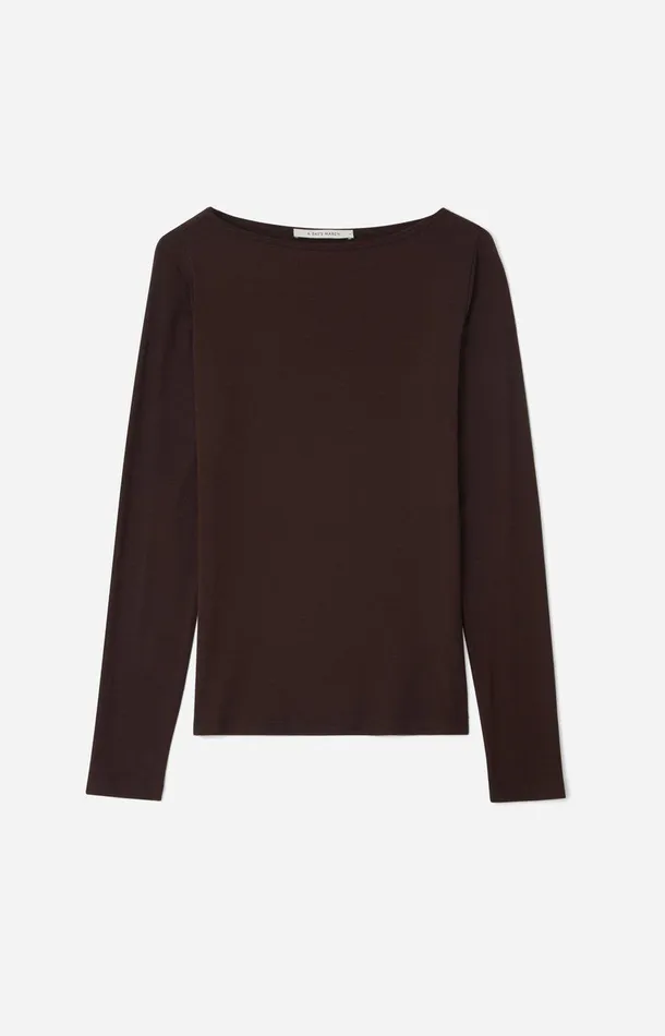 Women A Day039s March Tshirts and Tops Selma Boat Neck Long Sleeve Top