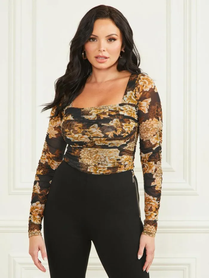 Women After Dark Mesh Top After Dark Floral Print Marciano Tops And Sweaters