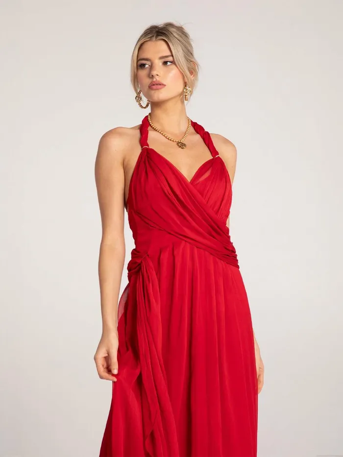 Women Amber Chiffon Dress Nana Jacqueline Red