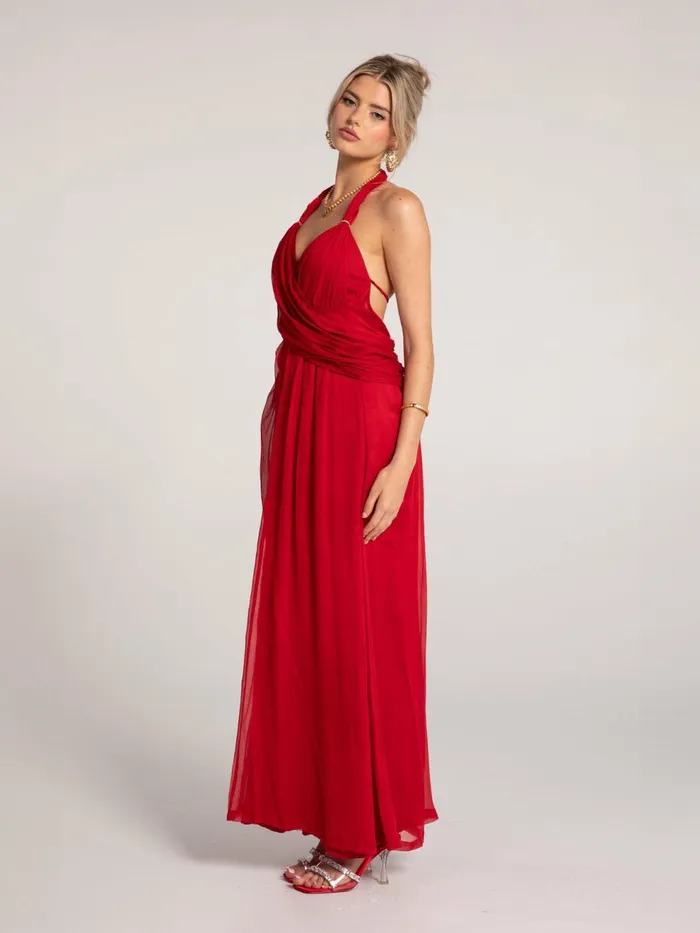 Women Amber Chiffon Dress Nana Jacqueline Red