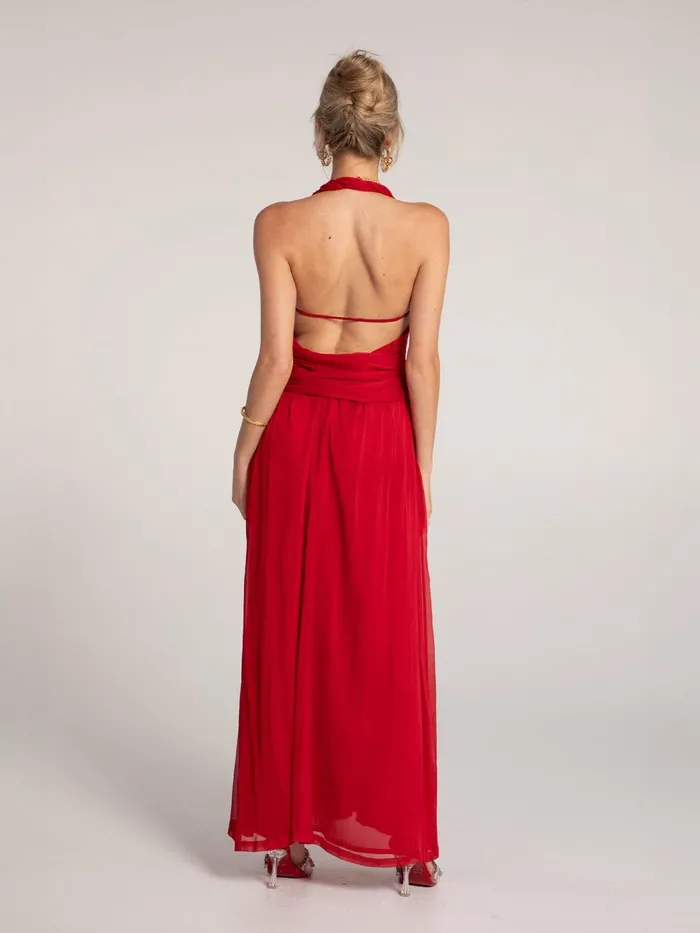 Women Amber Chiffon Dress Nana Jacqueline Red