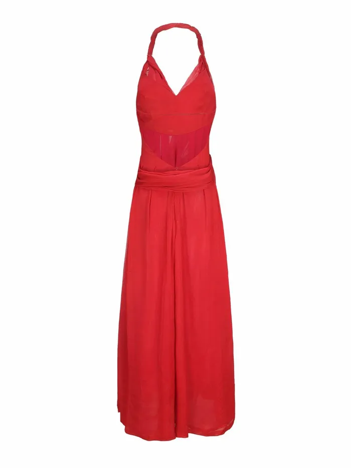 Women Amber Chiffon Dress Nana Jacqueline Red