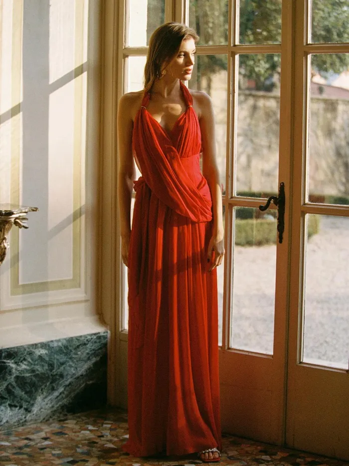 Women Amber Chiffon Dress Nana Jacqueline Red