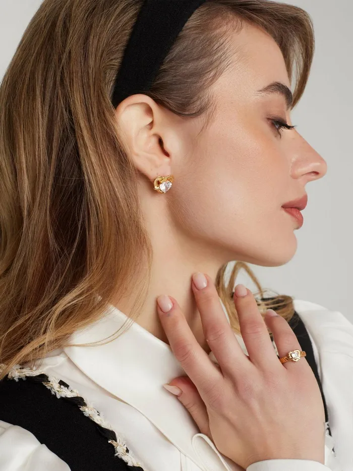 Women Ambre Heart Earrings Nana Jacqueline Earrings