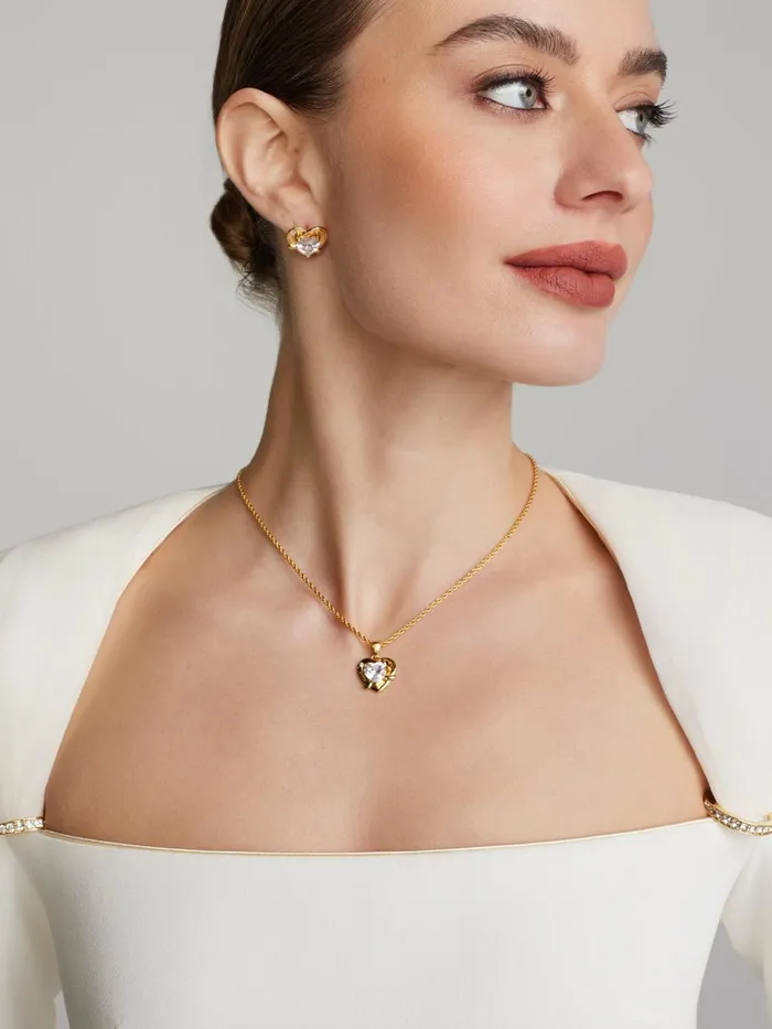 Women Ambre Heart Earrings Nana Jacqueline Earrings