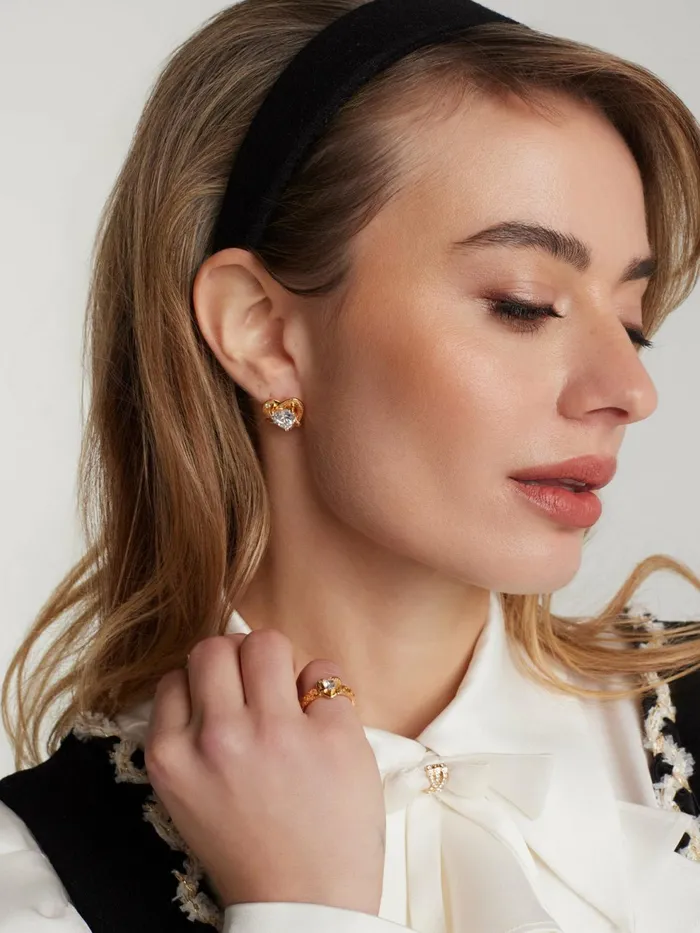 Women Ambre Heart Earrings Nana Jacqueline Earrings