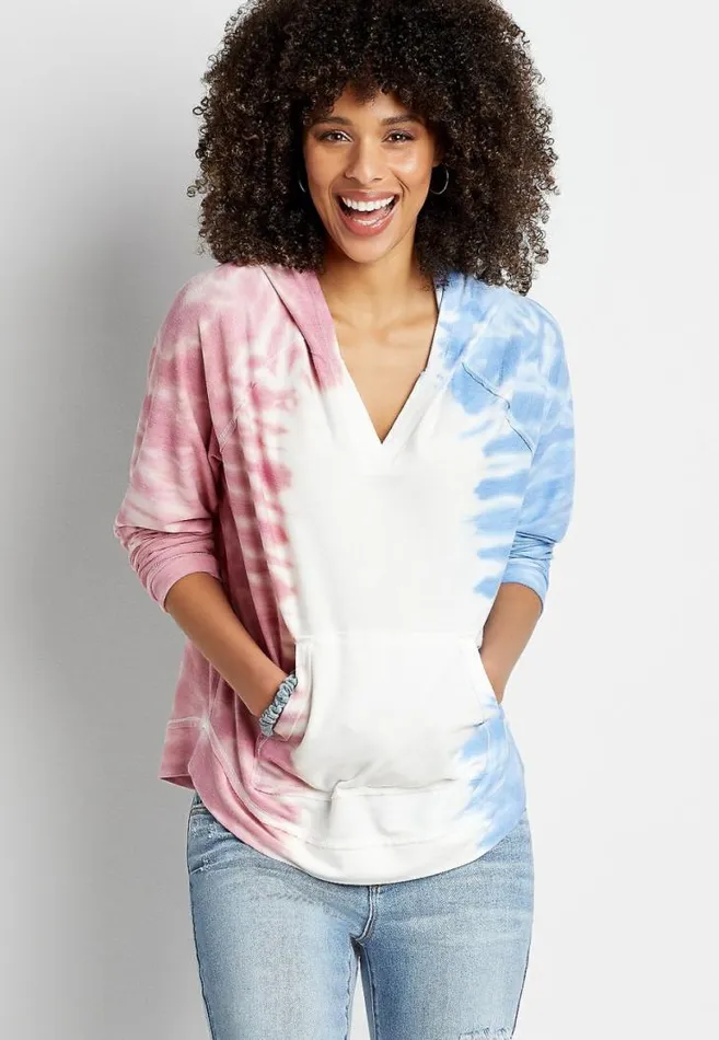 Women Americana Tie Dye Hoodie Maurices Tops