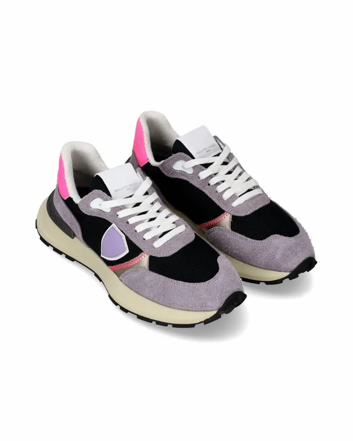 Women Antibes Sneakers VioletBlack Shoes Philippe Model Paris Running